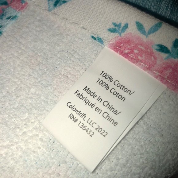 Blue Hearts Pink Flowers Valentine's Easter Day Kitchen Towel Set‎ (2) New - Picture 6 of 10